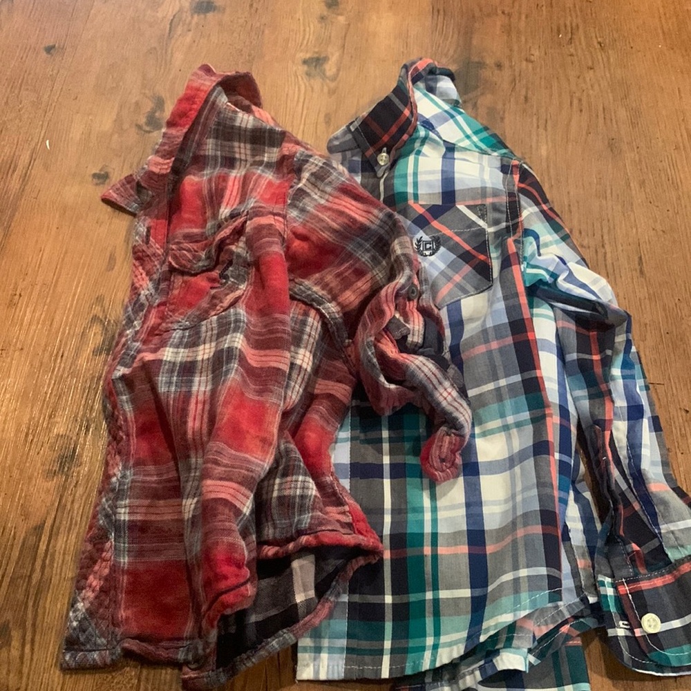 Chaps button down and silver button down size 4t